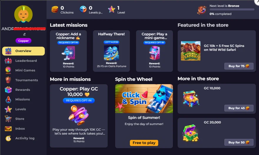 casino click loyalty program click club